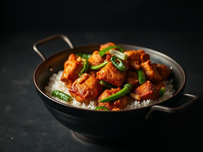 Chicken Chilli Dry with Rice