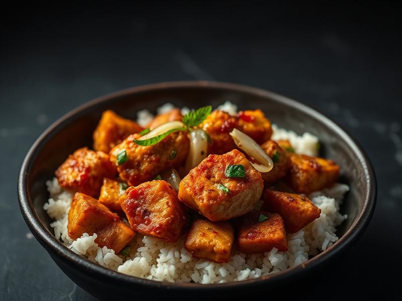 Fish Chilli Dry with Rice